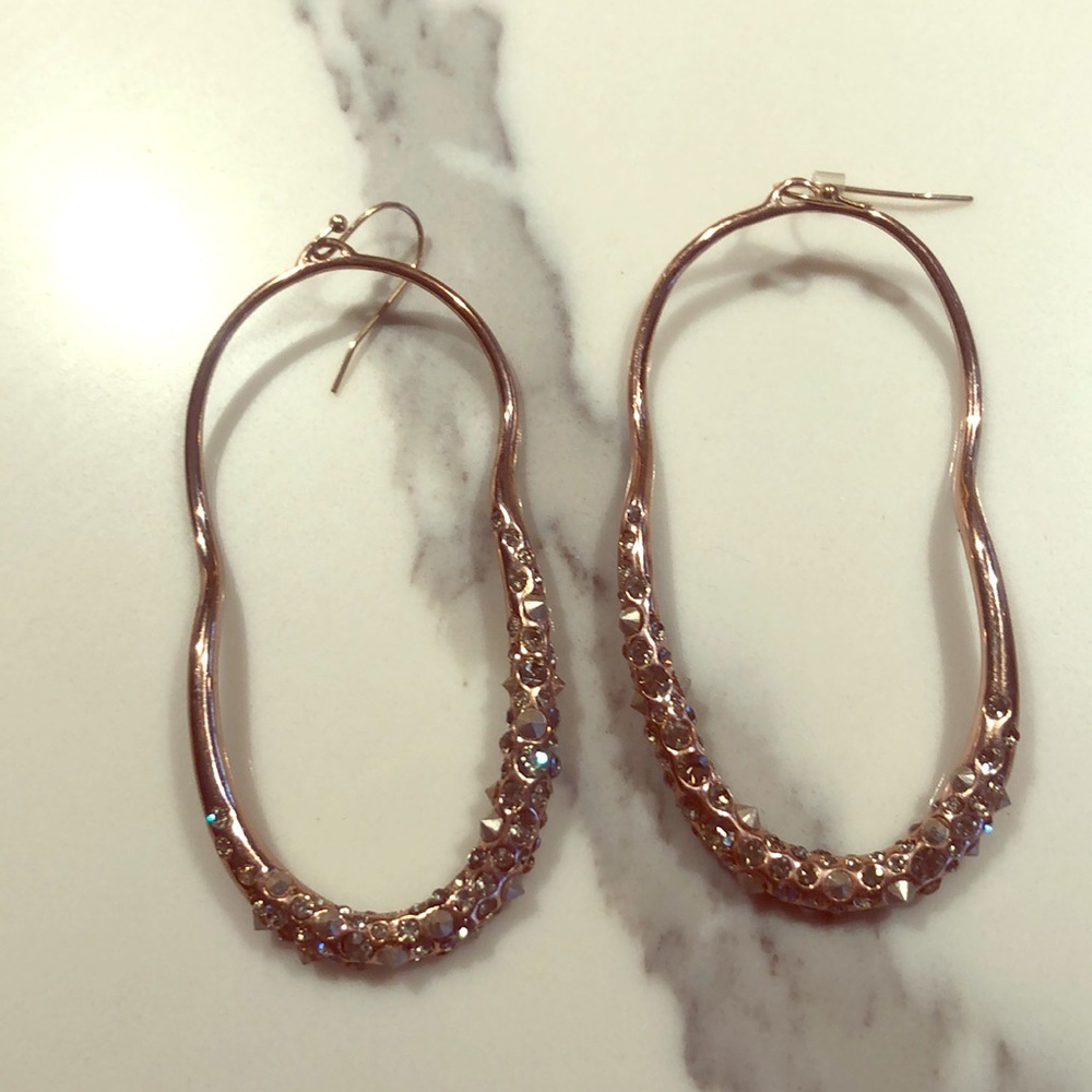 Gold with multi colored crystal earrings